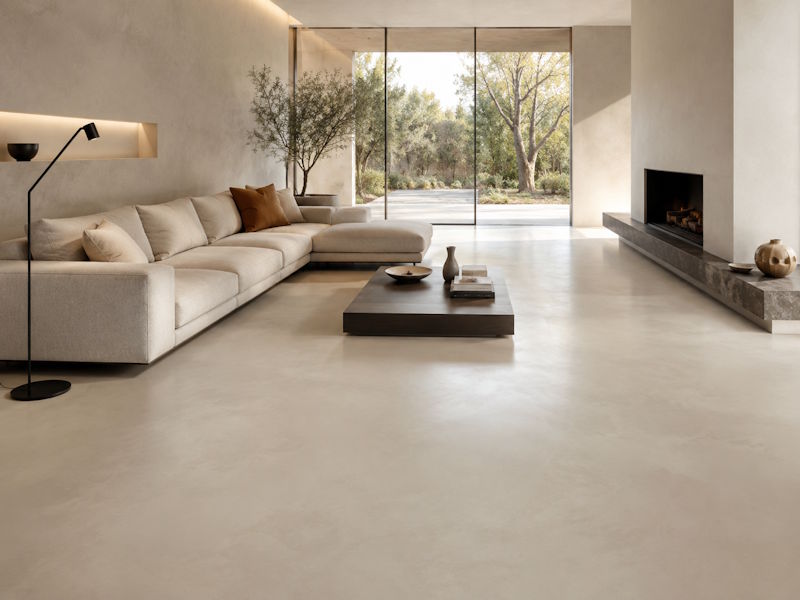 Mikrocement tla — dnevni prostor